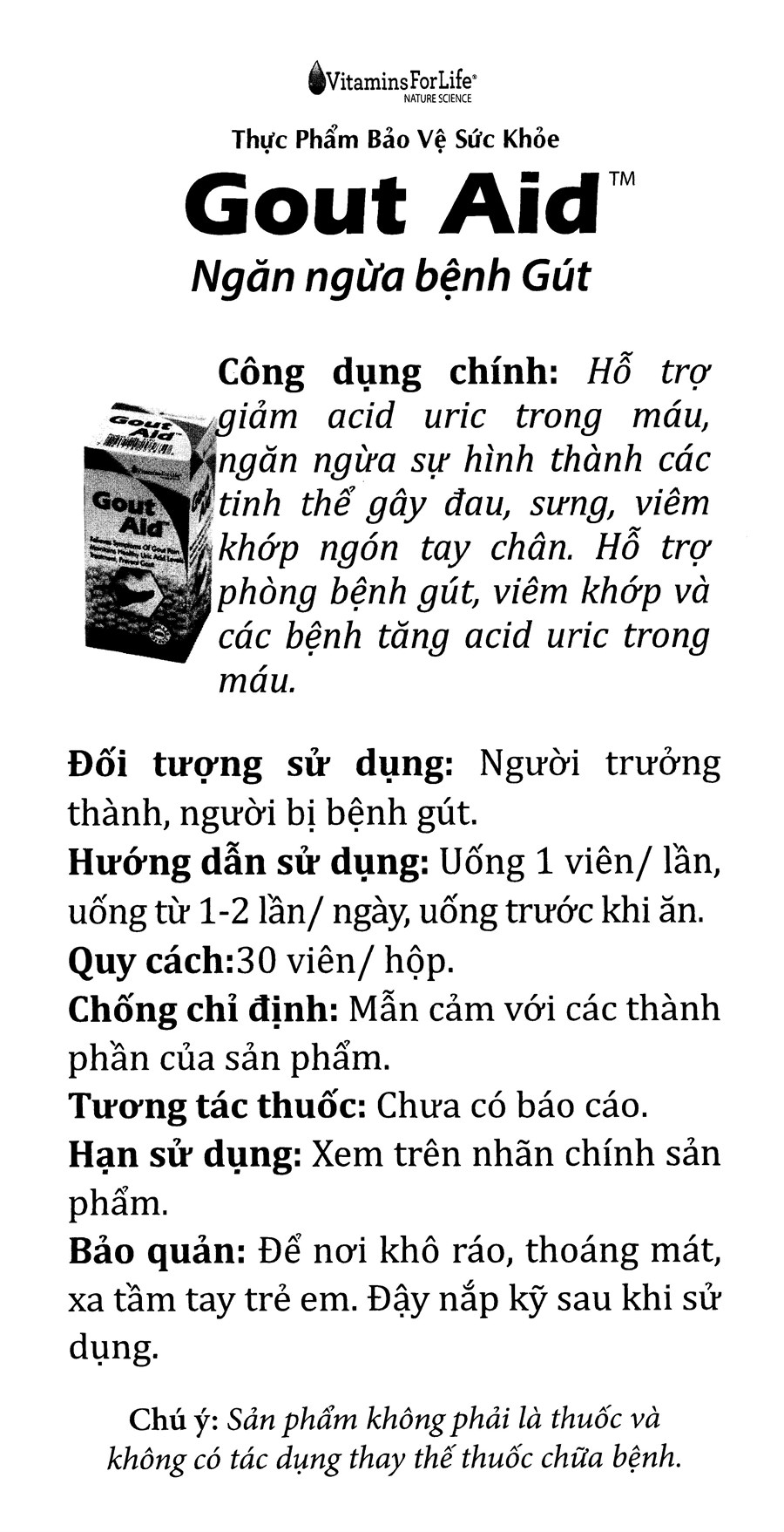 Gout Aid giảm acid uric trong máu, hỗ trợ phòng bệnh gout